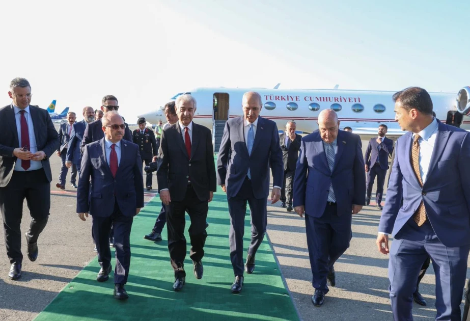 Türkiyə Böyük Millət Məclisinin sədri ölkəmizə səfərə gəlib