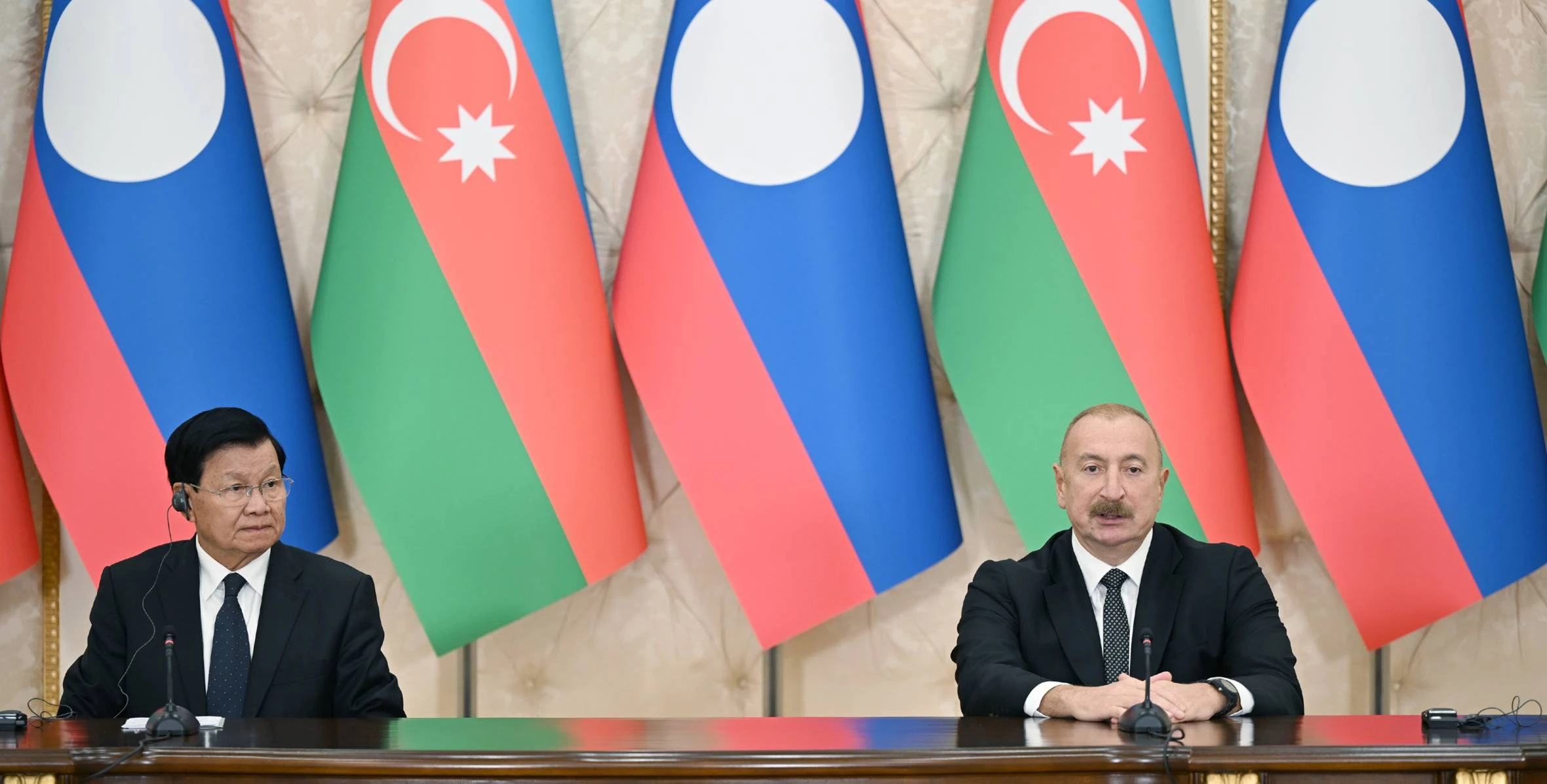 Azərbaycan və Laos prezidentləri mətbuata bəyanatlarla çıxış ediblər
