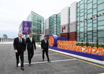 İlham Əliyev Yevlax Olimpiya İdman Kompleksinin açılışında iştirak edib