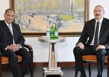 İlham Əliyev Nyu-Yorkda ABŞ Ticarət Palatasının baş vitse-prezidenti ilə görüşüb