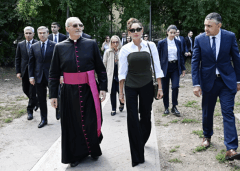 Mehriban Əliyeva Müqəddəs Komodilya katakombalarının bərpası layihəsinin açılışında iştirak edib