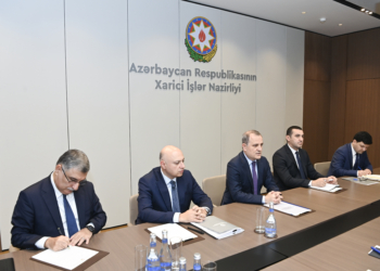 Nazir Ceyhun Bayramovun Türkiyə Respublikasının xarici işlər nazirinin müavini Ayşe Berris Ekinci ilə görüşü