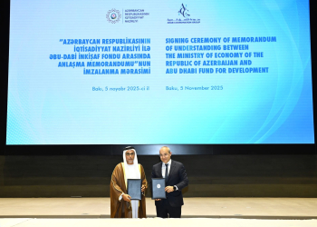 Mikayıl Cabbarov: İqtisadiyyat Nazirliyi ilə Əbu-Dabi İnkişaf Fondu arasında Anlaşma Memorandumunu imzaladıq
