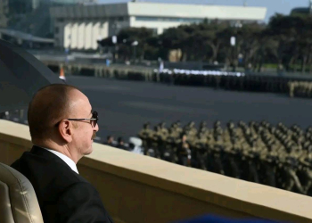 Bakıda Vətən müharibəsində Qələbənin beşinci ildönümünə həsr olunmuş Hərbi parad keçirilib