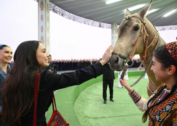 Leyla Əliyeva Türkmənistanda sərgiyə qatıldı
