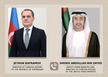 Nazir Ceyhun Bayramovun Birləşmiş Ərəb Əmirliklərinin xarici işlər naziri Abdullah bin Zayed Əl Nəhyan ilə telefon danışığı baş tutub