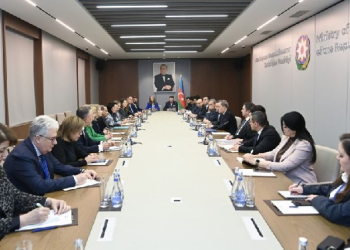 Nazir Ceyhun Bayramovun ABŞ Ticarət Palatasının nümayəndə heyəti ilə görüşü baş tutub