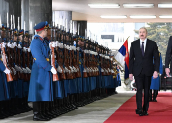 İlham Əliyevin Belqradda rəsmi qarşılanma mərasimi olub