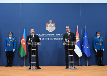 İlham Əliyev və Serbiya Prezidenti Aleksandar Vuçiç mətbuata bəyanatlarla çıxış ediblər