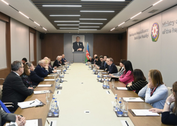 Nazir Ceyhun Bayramovun Amerikanın Əsas Yəhudi Təşkilatlarının Prezidentləri Konfransının nümayəndə heyəti ilə görüşü